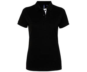 Asquith & Fox Women's Asquith & Fox 100% Cotton Polo - Black/White - Medium