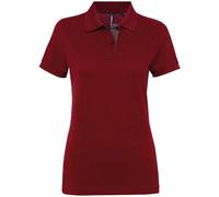 Asquith & Fox Women's Asquith & Fox 100% Cotton Polo - Burgundy Red/Charcoal Grey - X-Small
