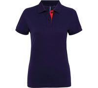 Asquith & Fox Women's Asquith & Fox 100% Cotton Polo - Navy Blue/Red - X-Large
