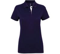 Asquith & Fox Women's Asquith & Fox 100% Cotton Polo - Navy Blue/White - Small