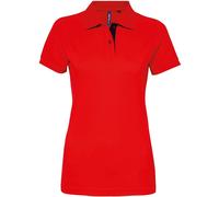 Asquith & Fox Women's Asquith & Fox 100% Cotton Polo - Red/Navy Blue - Medium