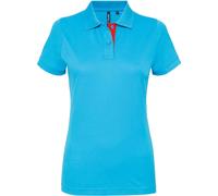 Asquith & Fox Women's Asquith & Fox 100% Cotton Polo - Turquoise/Red - Medium