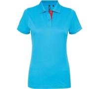 Asquith & Fox Women's Asquith & Fox 100% Cotton Polo - Turquoise/Red - Small