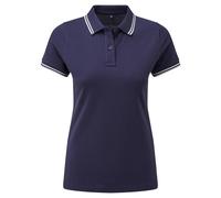 Asquith & Fox Women's classic fit tipped polo - Feminine fit, Lower hem at back