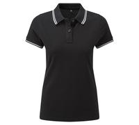 Asquith & Fox Women's Classic Fit Tipped Polo in Black | Size: 2XL Asquith & Fox Black 2XL