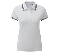 Asquith & Fox Women's Classic Fit Tipped Polo in Off-White | Size: Medium Asquith & Fox Off-White M