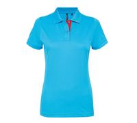 Asquith & Fox Women's contrast polo - Feminine fitted polo, Contrast collar