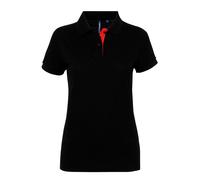 Asquith & Fox Women's contrast polo - Womens, Oeko-Tex, Feminine fitted polo