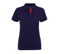 Asquith & Fox Women's contrast polo - Womens, Oeko-Tex, Feminine fitted polo