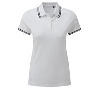 (XS, White/Navy) Asquith & Fox Womens/Ladies Classic Fit Tipped Polo