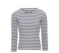 Asquith & Fox Women's Marinière Coastal Long Sleeve tee Polo Shirt, Multicolour (White/Navy 000), 14 (Size:Large)