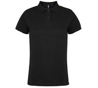 Asquith & Fox Womens/Ladies Plain Short Sleeve Polo Shirt (Black) - Size X-Large