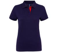 Asquith & Fox Womens/Ladies Short Sleeve Contrast Polo Shirt (Navy/ Red) - Multicolour Cotton - Size 2XL