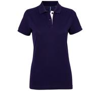 Asquith & Fox Womens/Ladies Short Sleeve Contrast Polo Shirt (Navy/ White) - Multicolour Cotton - Size Small