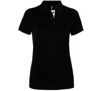 Asquith & Fox Womens/Ladies Short Sleeve Contrast Polo Shirt (Black/ White) - Multicolour Cotton - Size Medium