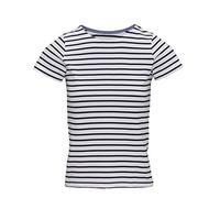 Asquith & Fox Women's Marinière Coastal Short Sleeve tee Polo Shirt, Multicolour (White/Navy 000), 14 (Size:Large)