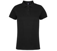 Asquith & Fox Women's Plain Short Sleeve Polo Shirt in Black | Size: 2XL Asquith & Fox Black 2XL