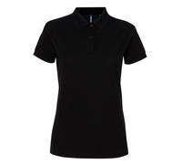 Asquith & Fox Women's Short Sleeve Performance Blend Polo Shirt in Black | Size: 2XL Asquith & Fox Black 2XL