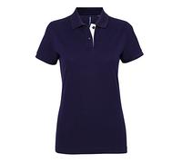 Asquith & Fox Women's Women's Contrast Polo Regular Fit Short Sleeve Polo Shirt, Multicolour (Navy/White 000), 10 (Manufacturer Size:Small)