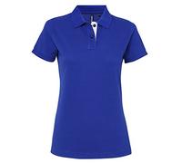 Asquith & Fox Women's Women's Contrast Polo Regular Fit Short Sleeve Polo Shirt, Multicolour (Royal/White 000), 14 (Manufacturer Size:Large)