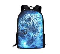 ASQVTIFE Animal Leopard School Bag for Kids Boys 8-12,Rainbow Wolf Backpack for Elementary Large Capacity Bookbags with Side Pocket Schoolbags Teens Bookbag for Camping Travel Rucksack