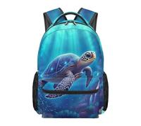 ASQVTIFE Animal Turtle School Backpack for Kids Boys 8-12 Sea Turtle Backpack for School Little Boys Large Capacity Bookbag Personalized Schoolbags Animal Bagpack with Front Pockets