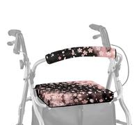 ASQVTIFE Beautiful Cherry Blossoms Walker Covers for Seat and Backrest for Lady Set Rollator Walker Seat and Backrest Covers for Seniors in Assisted Living Roll Bar Cover for Walkers