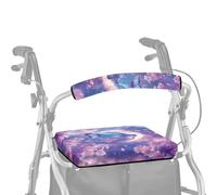 ASQVTIFE Butterfly Flower Walker Seat Cover with Arm Rest Roll Bar Cover for Walker Set Rollator Walker Seat and Backrest Covers for Seniors in Assisted Living Rollator Seat Cushion