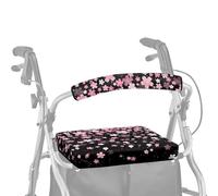 ASQVTIFE Cherry Blossom Rollator Walker Seat and Backrest Covers Walker Covers for Seat and Backrest Universal Rollator Walker Seat and Backrest Covers Roll Bar Cover for Walker