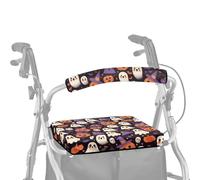 ASQVTIFE Ghosts Rollator Walker Seat Back Cover for Ladies Pumpkins Walker Covers for Seat and Backrest Soft Dust Cover for Seniors in Assisted Living 2 Piece Halloween Decor