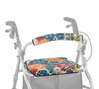 ASQVTIFE Hippie Lotus Rollator Walker Seat Covers for Seniors Dragonfly Dust Cover Set with Seat Accessories Decor Handle Covers for Walkers Roll Bar Cover for Walker