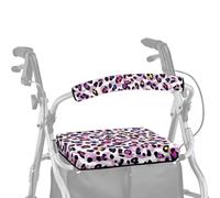 ASQVTIFE Leopard Print Walker Seat Covers for Ladies Rollator Walker Seat Covers for Seniors Soft Dust Cover for Seniors in Assisted Living 2 Piece Roll Bar Cover for Walker