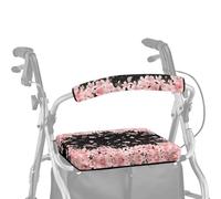 ASQVTIFE Romance Cherry Blossom Rollator Walker Seat Covers for Seniors Set Rollator Walker Seat and Backrest Covers for Seniors in Assisted Living Handle Covers for Walkers
