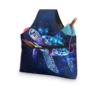 ASQVTIFE Sea Turtle Yarn Storage Bag Organizer Blue Small Crochet Bag Crochet Accessories Stylish Large Crochet Bags for Crocheting Project Travel Project Wrist Storage for Knitting Needles