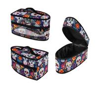 ASQVTIFE Skull Irons Carry Bag with Zipper Handle Halloween Decor Garment Steam Butterfly Iron Cover Bag Travel Steamer Storage Box Durable Protective Carrying Bags Day of the Dead Decorations