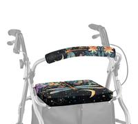 ASQVTIFE Starry Night Dragonfly Rollator Walker Seat and Backrest Covers Washable Dust Cover Set with Seat Accessories Decor Roll Bar Cover for Walker Seat Covers for Foldable Rollator Walkers
