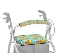 ASQVTIFE Summer Pineapple Walker Covers for Seat and Backrest Walker Accessories for Folding Walker with Seat Seat Covers for Foldable Rollator Walkers Roll Bar Cover for Walker