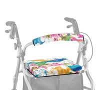 ASQVTIFE Tie Dye Rainbow Rollator Walker with Seat Protection Cover Set Rollator Walker Seat and Backrest Covers for Seniors in Assisted Living Roll Bar Cover for Walker Walker Seat Cushion