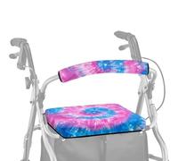 ASQVTIFE Tie Dye Rainbow Walker Covers for Travel Set Rollator Walker Seat and Backrest Covers for Seniors in Assisted Living Handle Covers for Rollator Walkers Roll Bar Cover for Walker