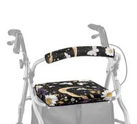 ASQVTIFE Walker Seat Covers for Ladies Moon Walker Seat Cover with Arm Rest Drive Rollator Walker with Seat Accessories Set Rollator Walker Seat and Backrest Covers for Seniors in Assisted Living