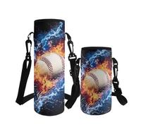 ASQVTIFE Water Bottle Sleeve Shoulder Strap Kids Baseball 1000Ml Neoprene Water Bottle Carrier Insulated Cover Bag Strap Pouch Outdoor for school Camping Travel Steel/Glass/Plastic Bottles L