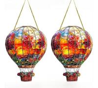 ASQzhuLIWing 2pcs 2D hot air balloon sun catcher disc pendant wall decoration window garden decoration suitable for home, store or event venue