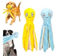 ASQzhuLIWing 2pcs Octopus Cat Toy, Simulation Octopus Doll, Squeaky Octopus Dog Toy, Interactive Plush Toy, Suitable for Large and Small Cats and Dogs Toys (Yellow + Blue)
