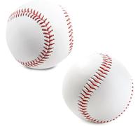 ASQzhuLIWing 2pcs Standard 9 Inch Baseballs, One Soft Ball and One Hard Ball, Baseballs for Practice and Competition, Baseball Training Balls for Youth and Adult Outdoor Sports
