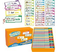 ASQzhuLIWing 30pcs reading rhyme flip book, word family flip word family construct ABC vocabulary flash card, educational reading book suitable for children and classroom
