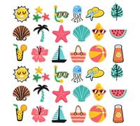 ASQzhuLIWing 36pcs Bogg Bag Accessories Set, Summer EVA Beach Bag Decorations for Bogg Bags and Simply Southern Tote Bags, Insert Beach Bag Decorative Accessories, Plastic Rubber Beach Bag