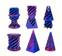 ASQzhuLIWing 3pcs Impossible Cone 3D Printed Spiral Conical Fixed Toy Suitable for Desktop Decoration Children Adult Purple Red