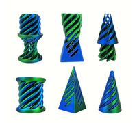 ASQzhuLIWing 3pcs Impossible Cone 3D Printed Spiral Conical Fixed Toy Suitable for Desktop Decoration Children Adult Blue Green