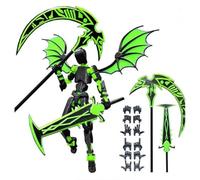 ASQzhuLIWing T13 Action Figur T13 joint action figure 3D printing Lucky13 Dummy Titan13 Multi Jointed Action Figure Robot 13 Stop Motion Figures desktop decoration gifts for game lovers (black green)