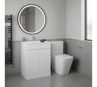 ASRA Bathroom Vanity White Basin Sink Square Toilet Close Coupled Wc 500mm
